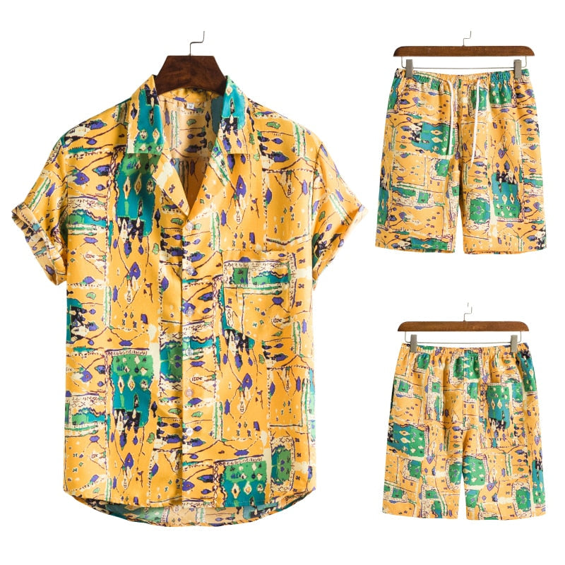 Herencombi Zomerse Hawaii Print Korte Broek