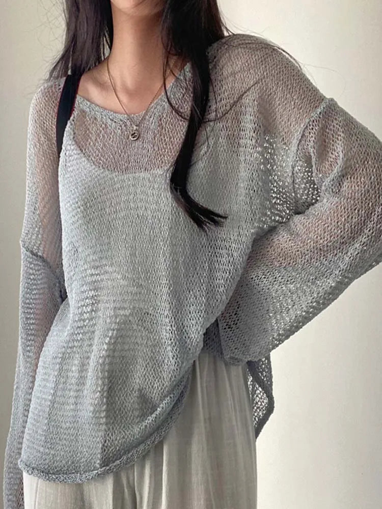 Dames Trui Lange Mouwen Streetwear Uitgesneden Model