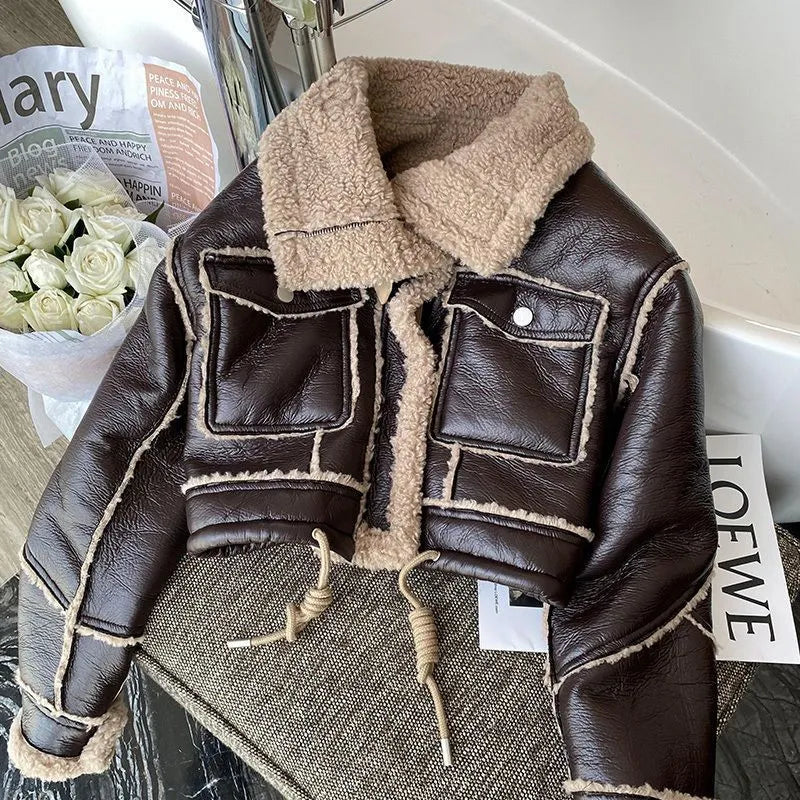 Leren Jas Winter Warm en Stijlvol - Mode Vibes