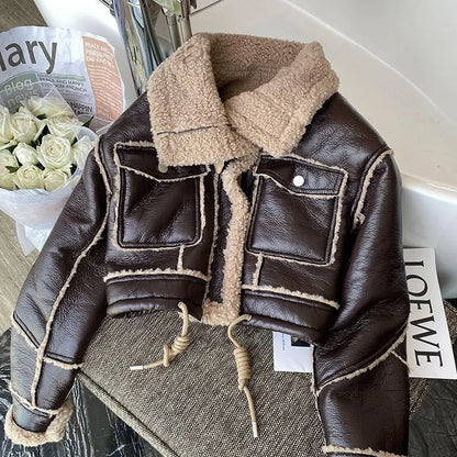 Leren Jas Winter Warm en Stijlvol - Mode Vibes
