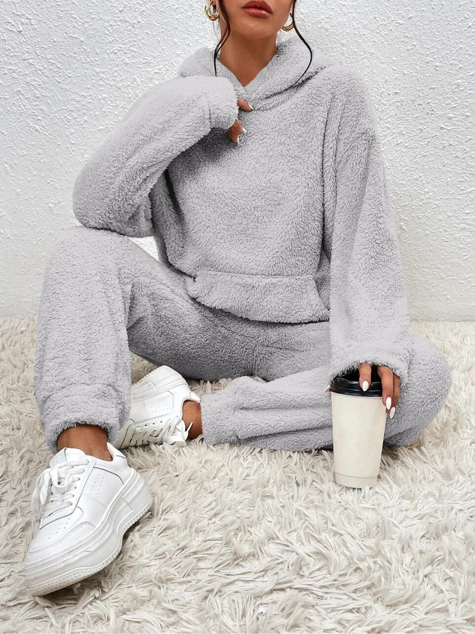 Dames Lounge Set Zacht met Hoodie en Broek