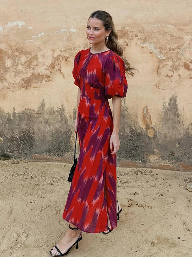 EclatLuxe Tie Dyed Midi Dress