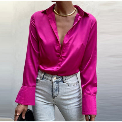 Satin Blouse Vrouwelijk Elegante Bloes voor Ieder Moment