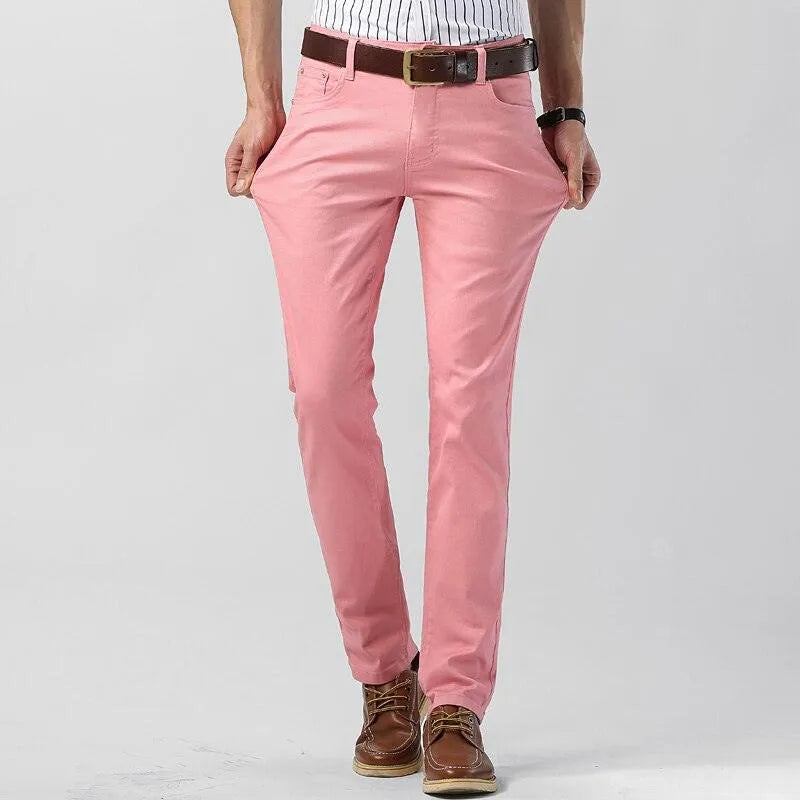 Heren Broek Milan Gekleurd Stretch Stof