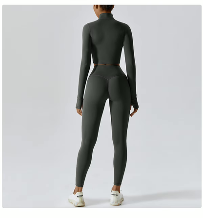 Sportset Naadloos Ademend voor Vrouw Sculptende Pasvorm