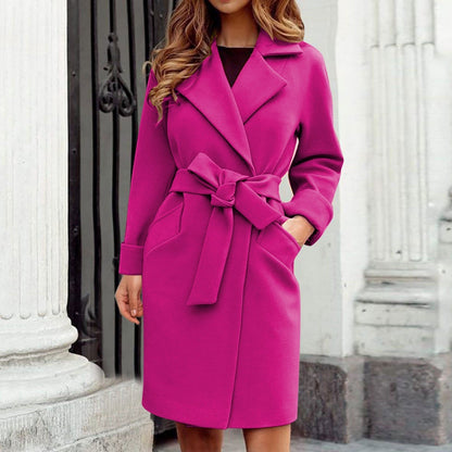 Trenchcoat Dames Lange Winterjas Klassiek Met Knoopsluiting