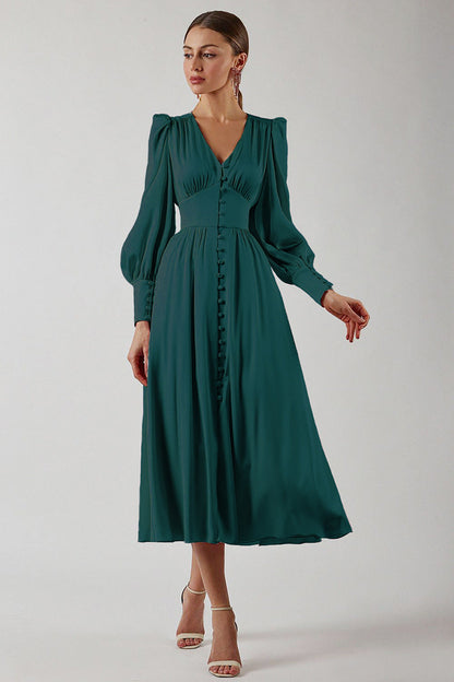 Elegante Satijnen Midi Jurk voor Vrouw