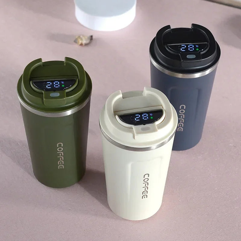 RVS Thermosbeker met Temperatuurweergave en Houdt Drank Warm - Mode Vibes
