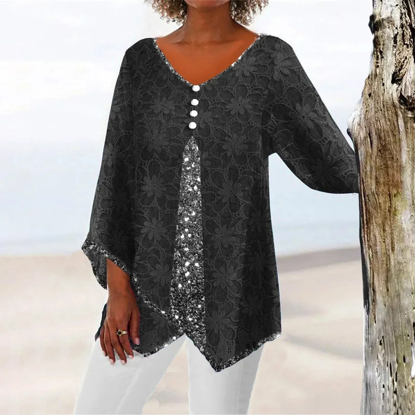 Elegant Vest Oversized Bloemenprint Vintage Stijl