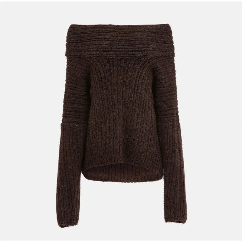 Gebreide Trui Vrouw Zwart Stijlvol Elegaat