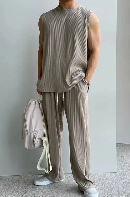 KIAN Zomerset Mouwloze Top en Wijdvallende Broek
