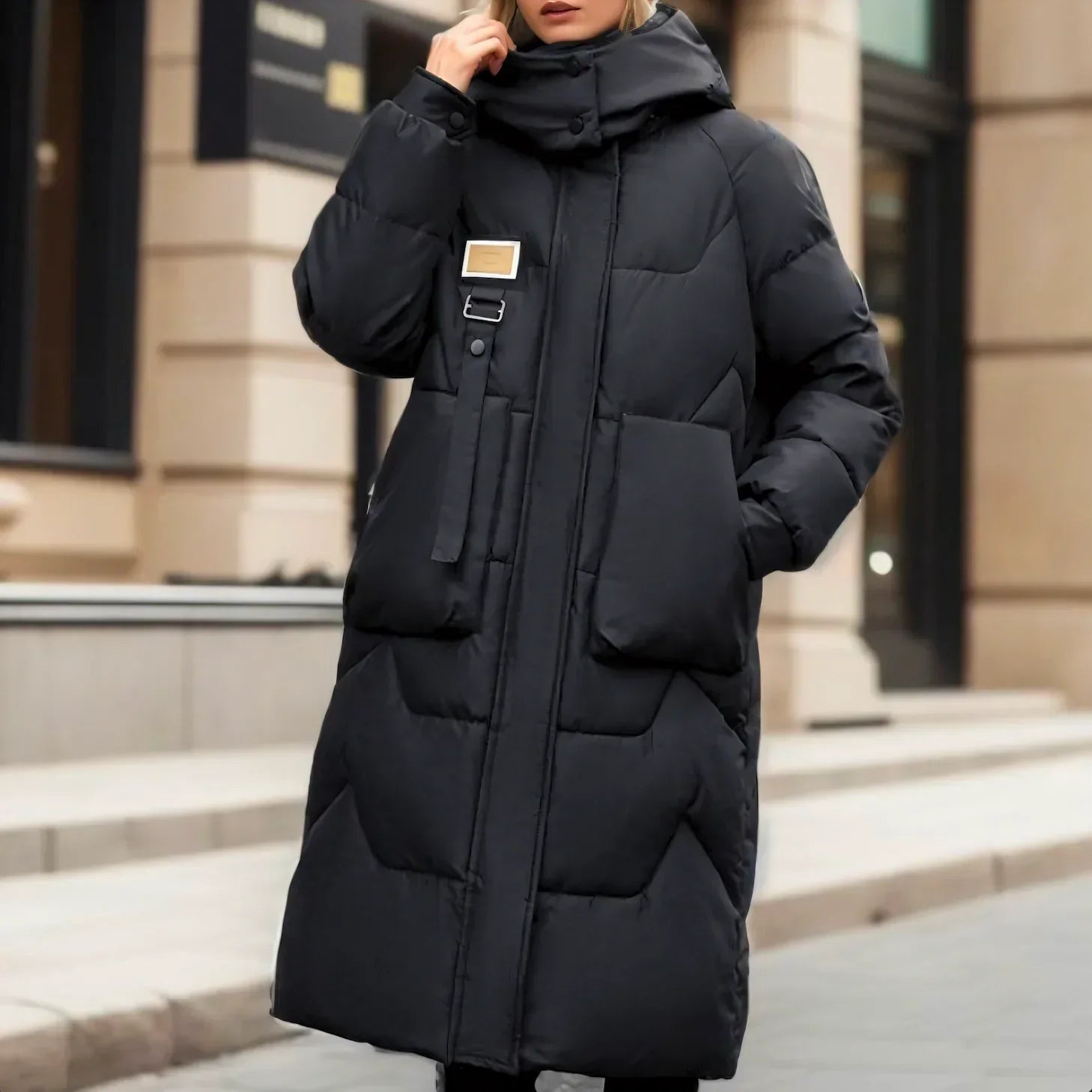 Wasserdichte Pufferjas Lange Elegante Damejas - Mode Vibes