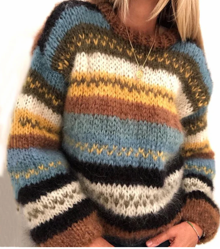 Warme Gebreide Trui voor Vrouw Isabelle Stijl - Mode Vibes
