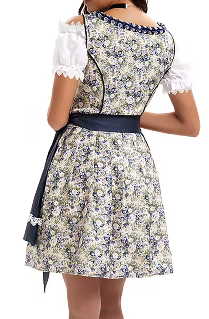 Dames Dirndl Jurk Oktoberfest Stijl met Schort