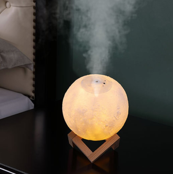 Luchtbevochtiger en Lamp in Een: Moon Air Purifier Modern Design - Mode Vibes