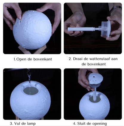 Luchtbevochtiger en Lamp in Een: Moon Air Purifier Modern Design