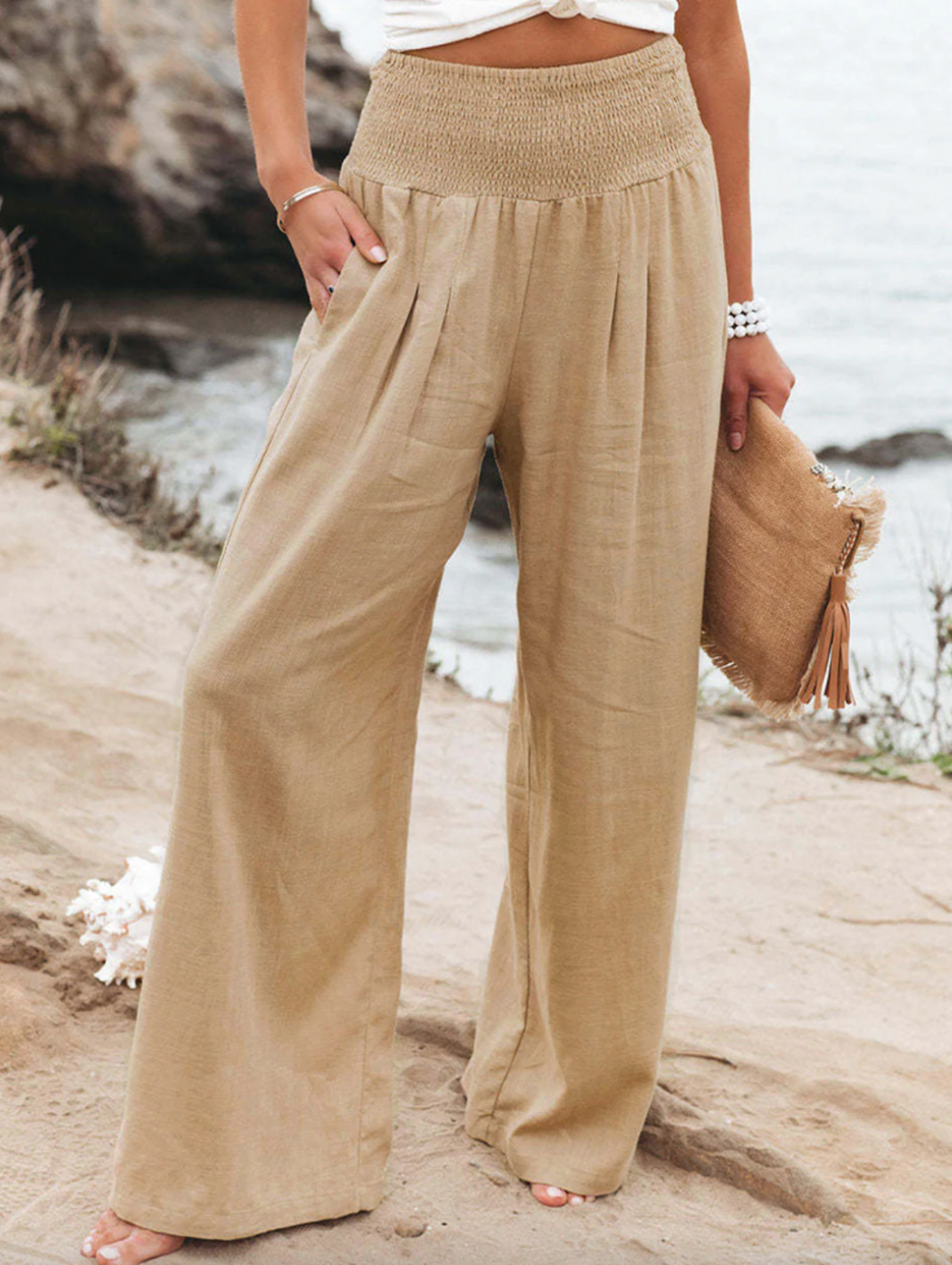 Losse Zomerdief Broek voor Vrouw Comfortabele BreezeEase Stof