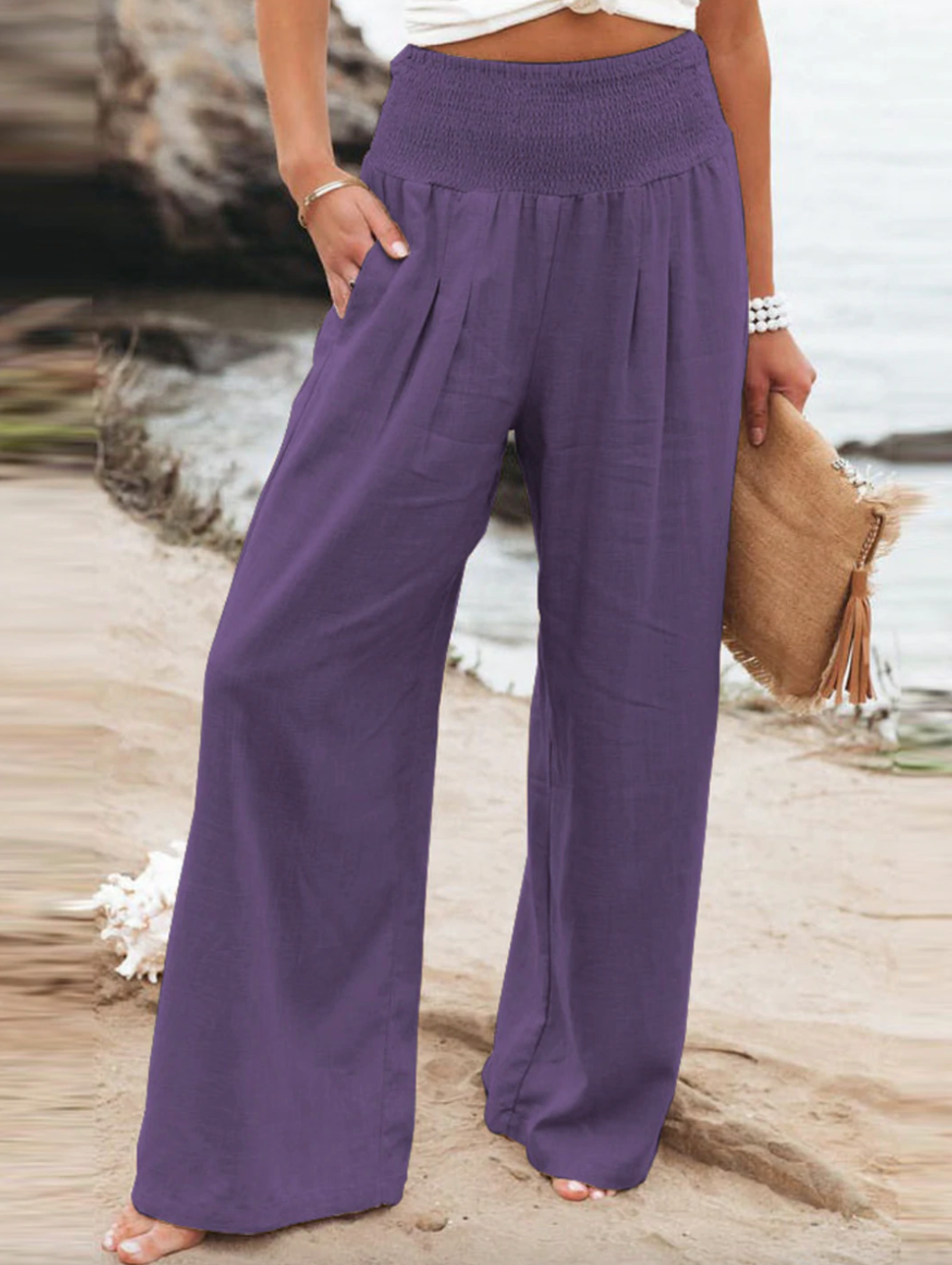 Losse Zomerdief Broek voor Vrouw Comfortabele BreezeEase Stof