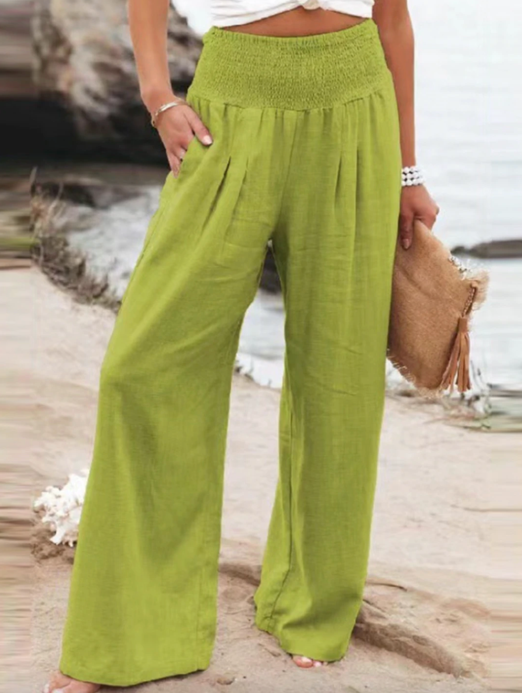 Losse Zomerdief Broek voor Vrouw Comfortabele BreezeEase Stof