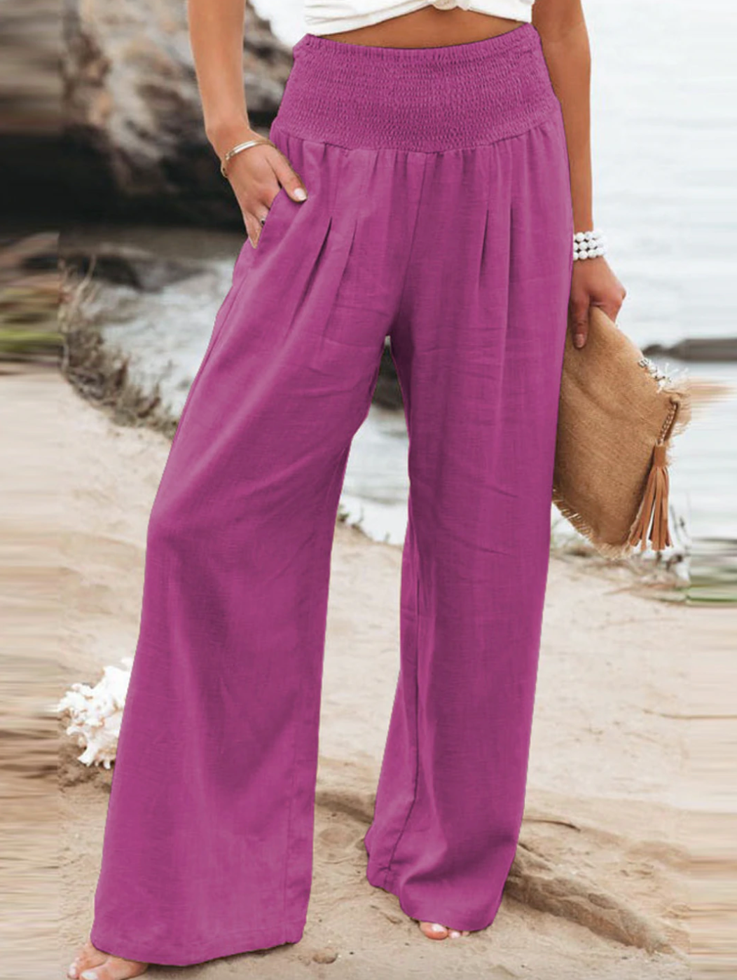 Losse Zomerdief Broek voor Vrouw Comfortabele BreezeEase Stof