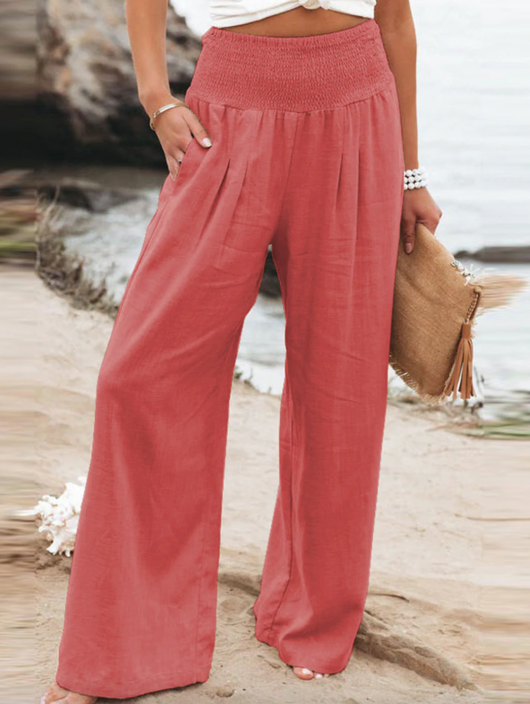 Losse Zomerdief Broek voor Vrouw Comfortabele BreezeEase Stof