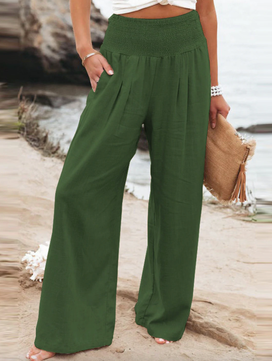 Losse Zomerdief Broek voor Vrouw Comfortabele BreezeEase Stof