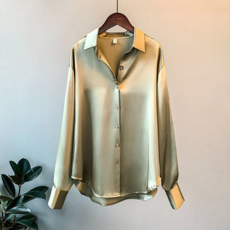 Dameshemd van Satijn - Elegante Vrouwelijke Blouse
