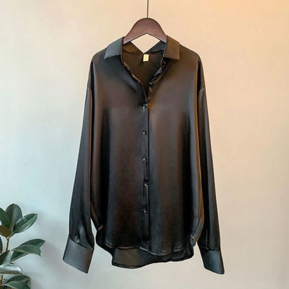 Dameshemd van Satijn - Elegante Vrouwelijke Blouse