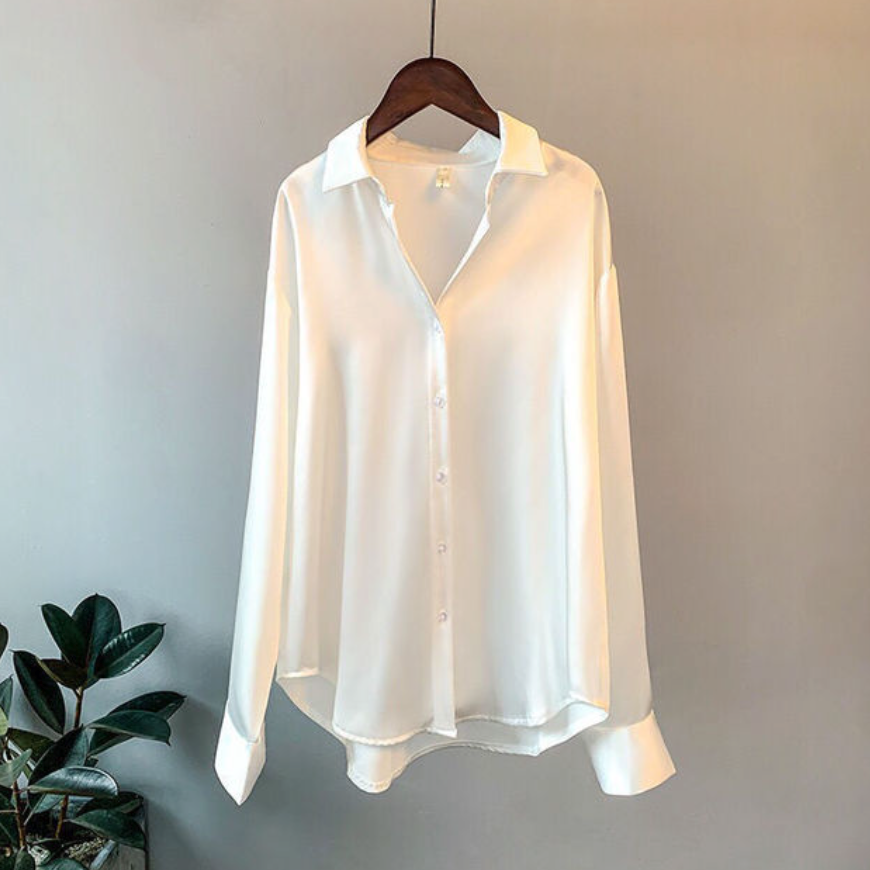 Dameshemd van Satijn - Elegante Vrouwelijke Blouse