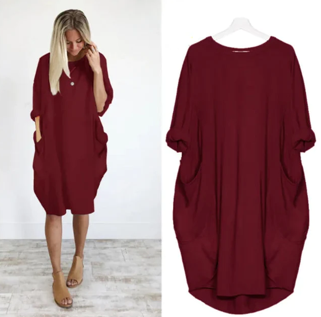 Oversized Jurk met Zakken Luchtig Zomermodel