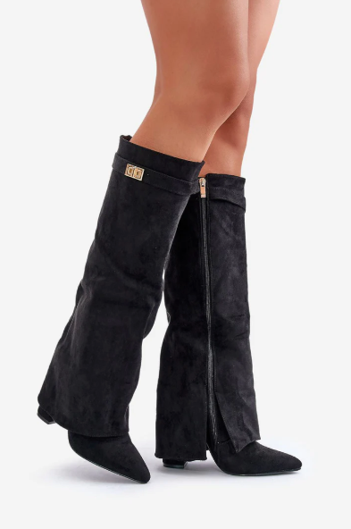 Dames Laarzen Hoge Met Riem en Flap Detail Trendy Stijl