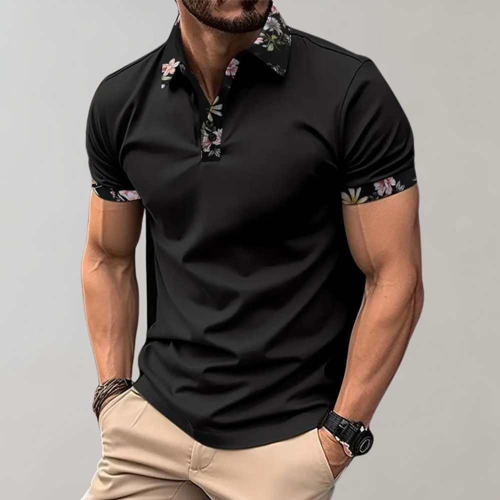 Heren Polo Shirt met Subtiele Print Design - Mode Vibes