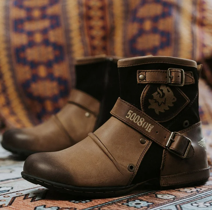 Herenlaarzen Vintage Stijl Leren Boots