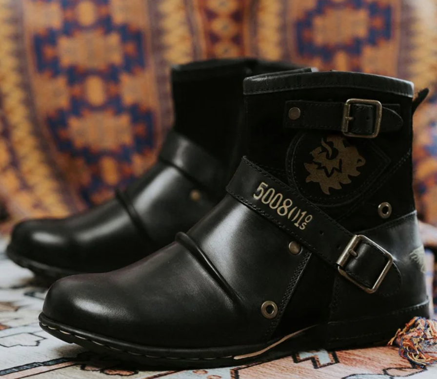 Herenlaarzen Vintage Stijl Leren Boots - Mode Vibes