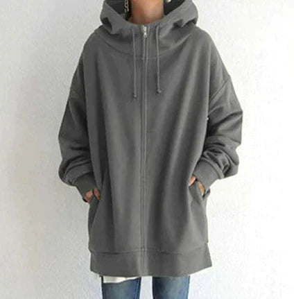Dames Winterhoodie Rits Sweatshirt Warm en Comfortabel - Mode Vibes