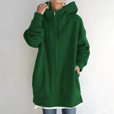 Dames Winterhoodie Rits Sweatshirt Warm en Comfortabel