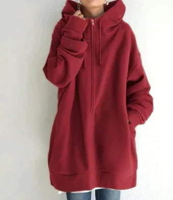 Dames Winterhoodie Rits Sweatshirt Warm en Comfortabel