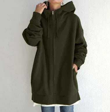 Dames Winterhoodie Rits Sweatshirt Warm en Comfortabel