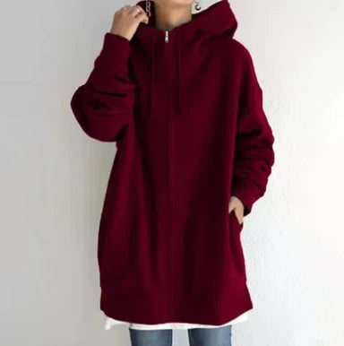 Dames Winterhoodie Rits Sweatshirt Warm en Comfortabel