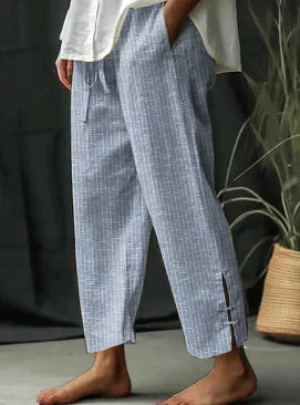 Klassieke Gestreepte Broek voor Vrouw - Mode Vibes