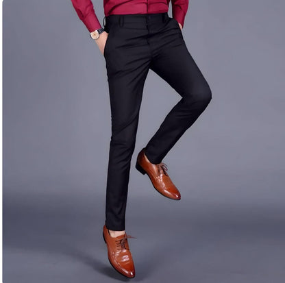 Heren Stretch Broek Comfortabel Zwart Modieus