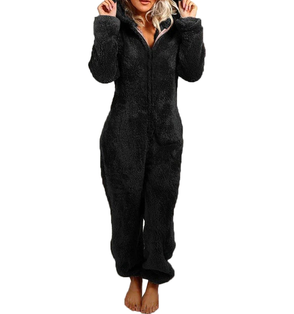 Dames Teddy Onesie met Beren Oortjes Zacht en Comfortabel