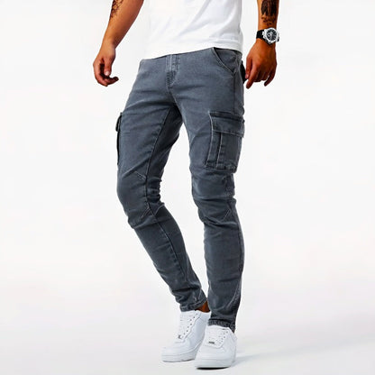 Pablo Pantaloni Cargo Uomo – Denim Elasticizzato, Comfort Moderno con Tasche Laterali-1