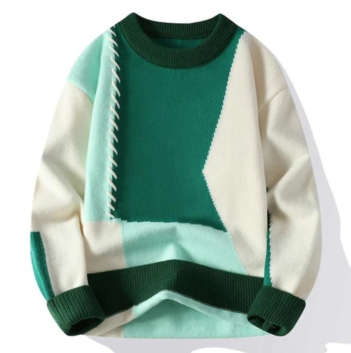 Dames Pullover Patchwork Comfortabele Pasvorm
