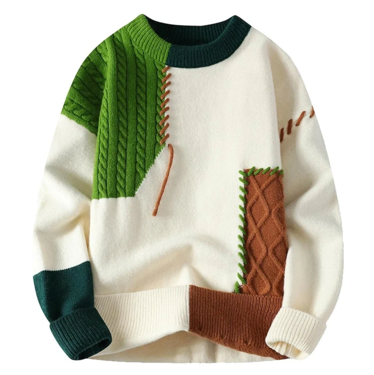Dames Pullover Patchwork Comfortabele Pasvorm