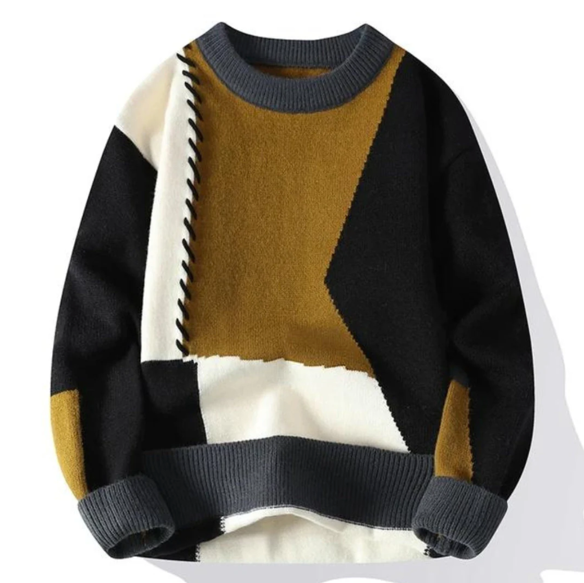 Dames Pullover Patchwork Comfortabele Pasvorm