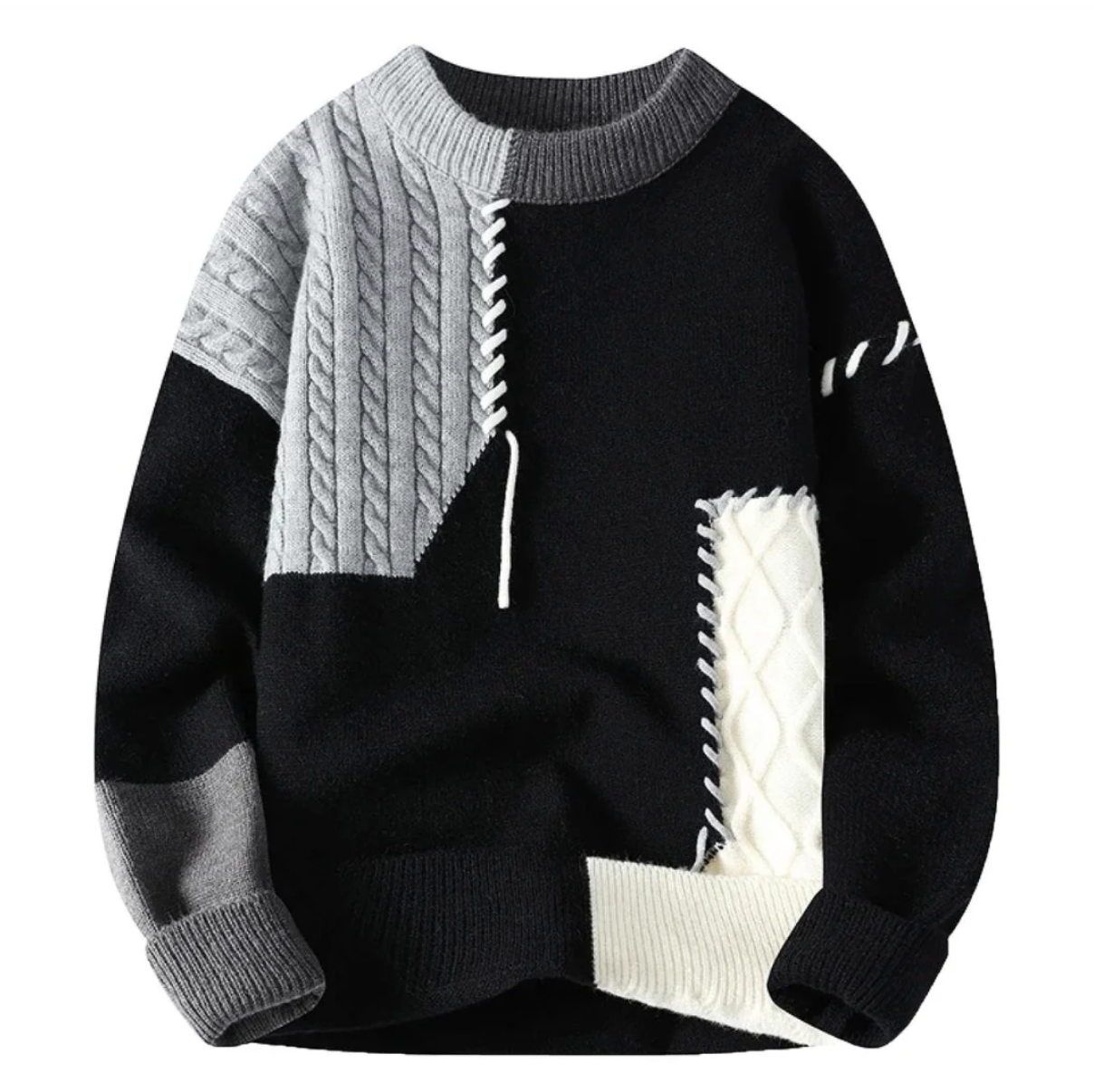 Dames Pullover Patchwork Comfortabele Pasvorm