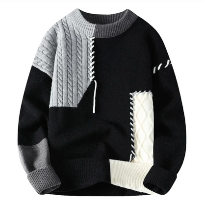 Dames Pullover Patchwork Comfortabele Pasvorm