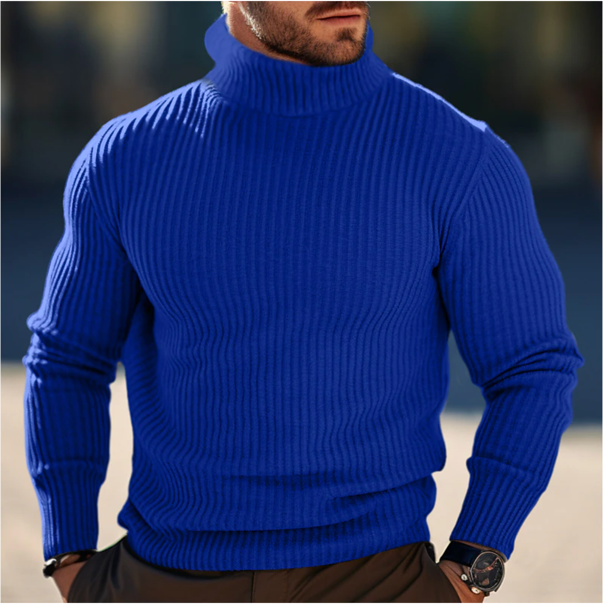 Heren Coltrui – Zachte Gebreide Trui voor Herfst & Winter
