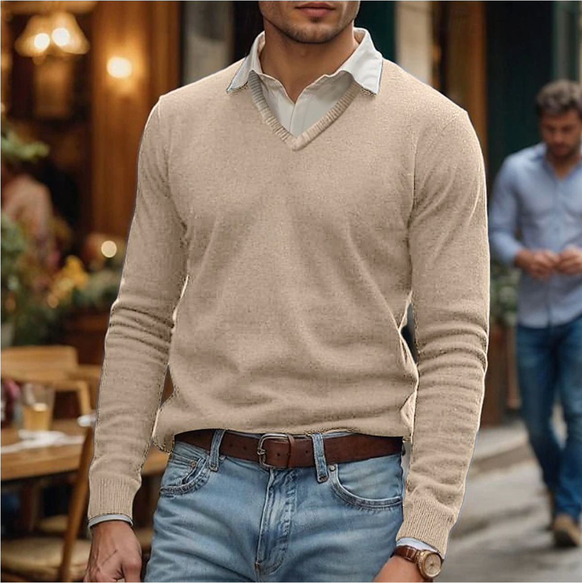 Heren V-Hals Trui – Elegant, Comfortabel & Veelzijdig